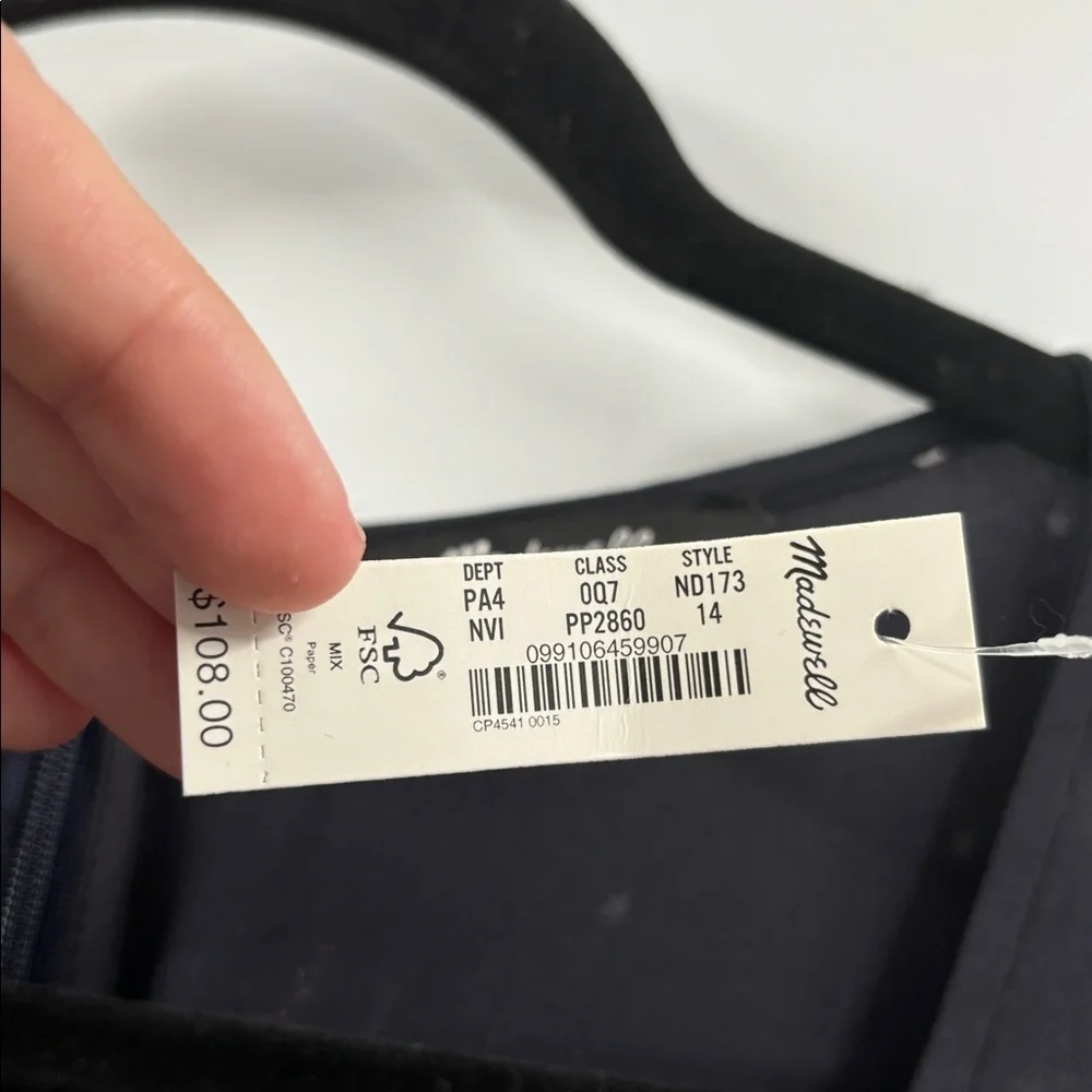 Madewell Alicia Long-sleeve Scoop Neck Midi Dress in night stars NWT - Picture 6 of 16